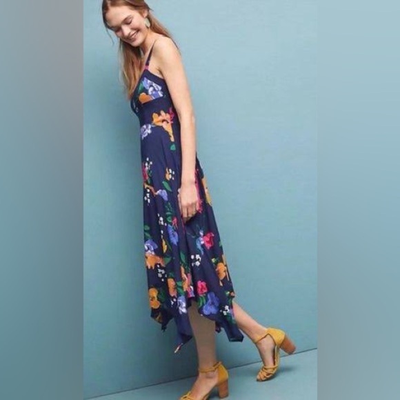 Anthropologie Mauve Floral Print Dress - Picture 9 of 9